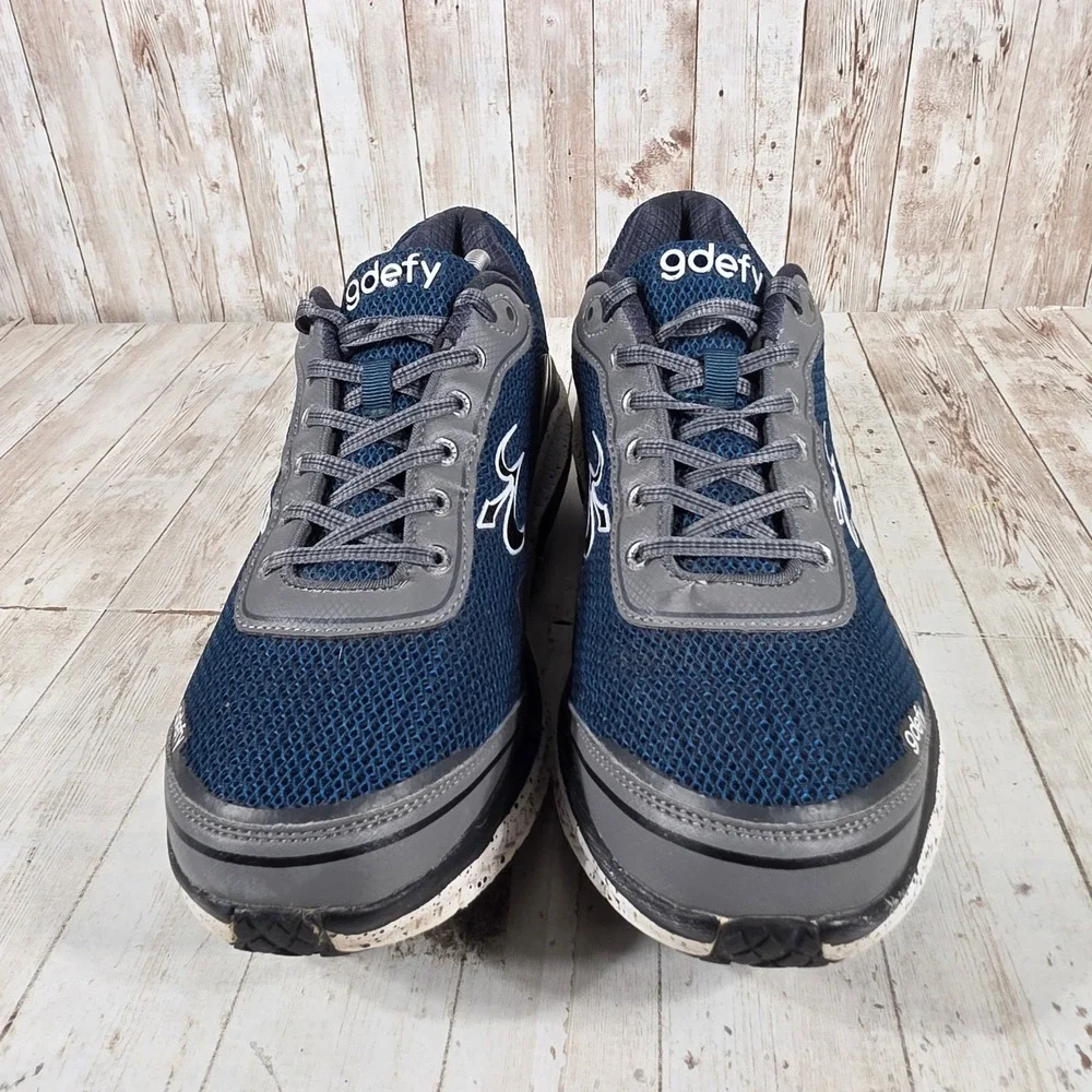 Gravity Defyer‎ Ion Men 12 Navy Blue Grey VersoShock Walking Shoes TB9024MUG-M